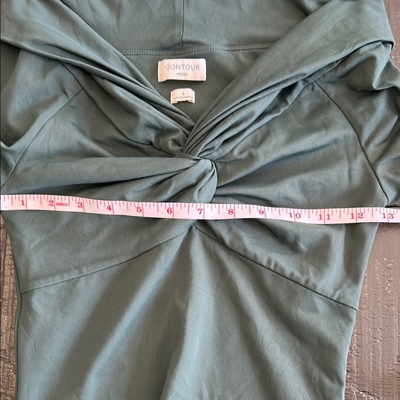 Aritzia Contour Off-the-Shoulder Twist Front Top in Deep Teal size  S - Picture 4 of 7